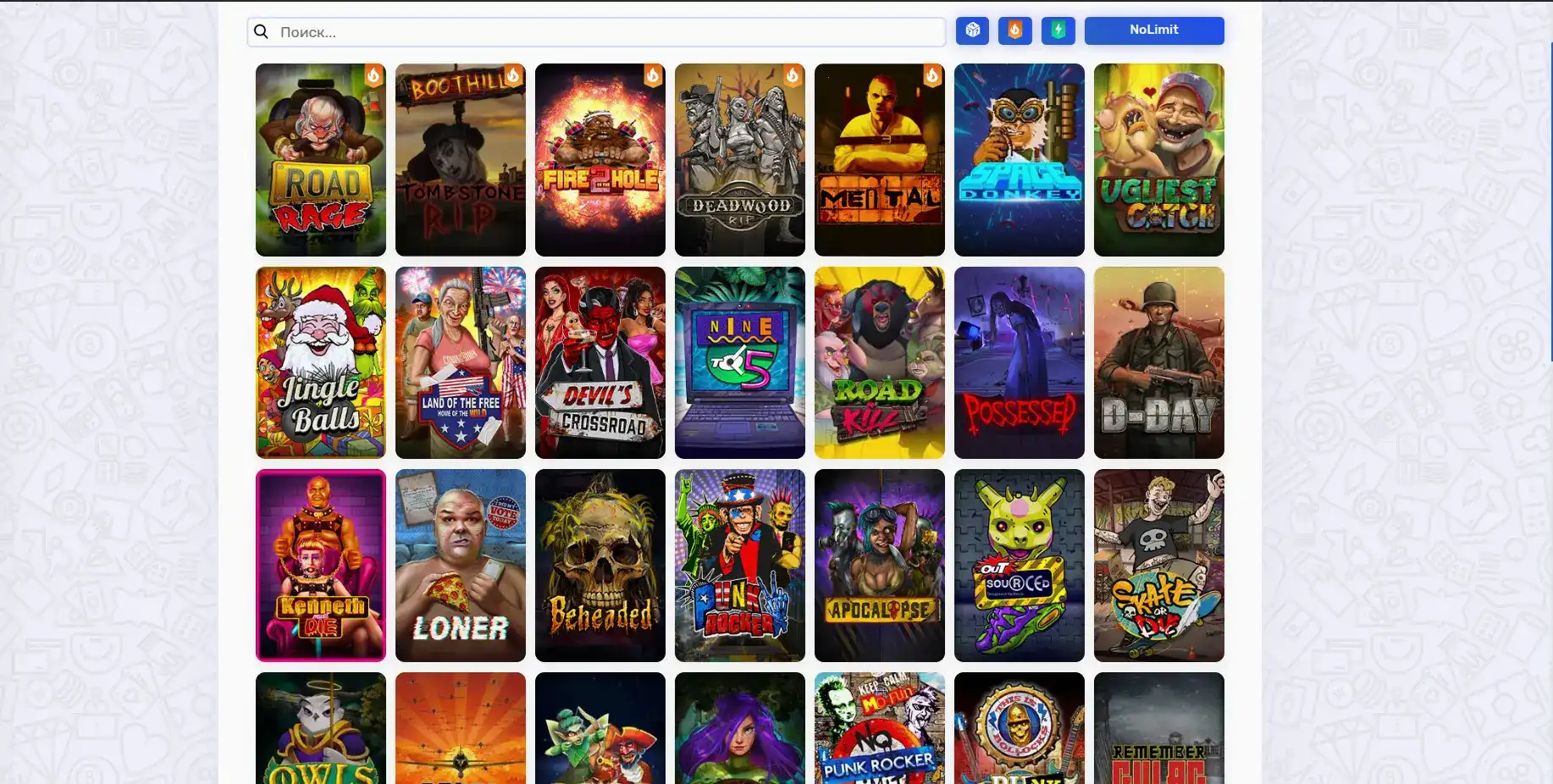 Игровой зал Bollywood casino на смартфоне
